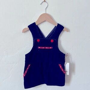 Vintage Corduroy kids dress with trim